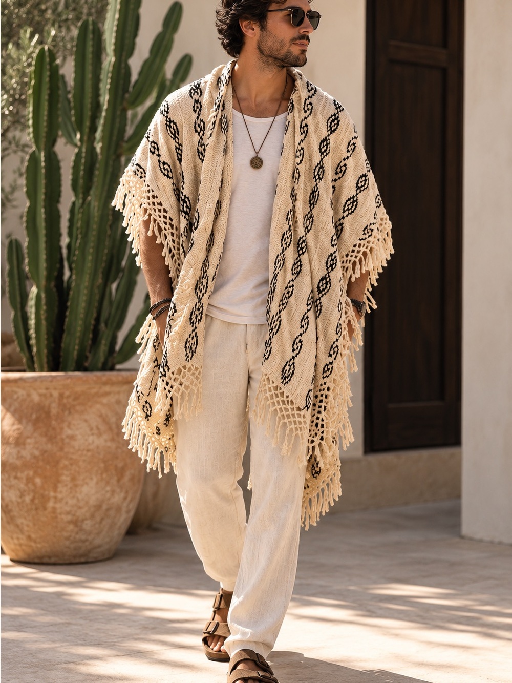 Vintage wool western caftan poncho